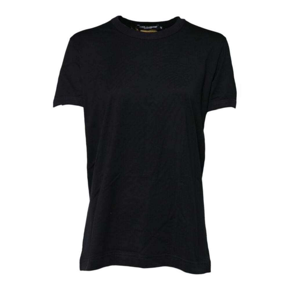 Dolce & Gabbana Black Cotton DG Print Short Sleeve Top Women's T-shirt